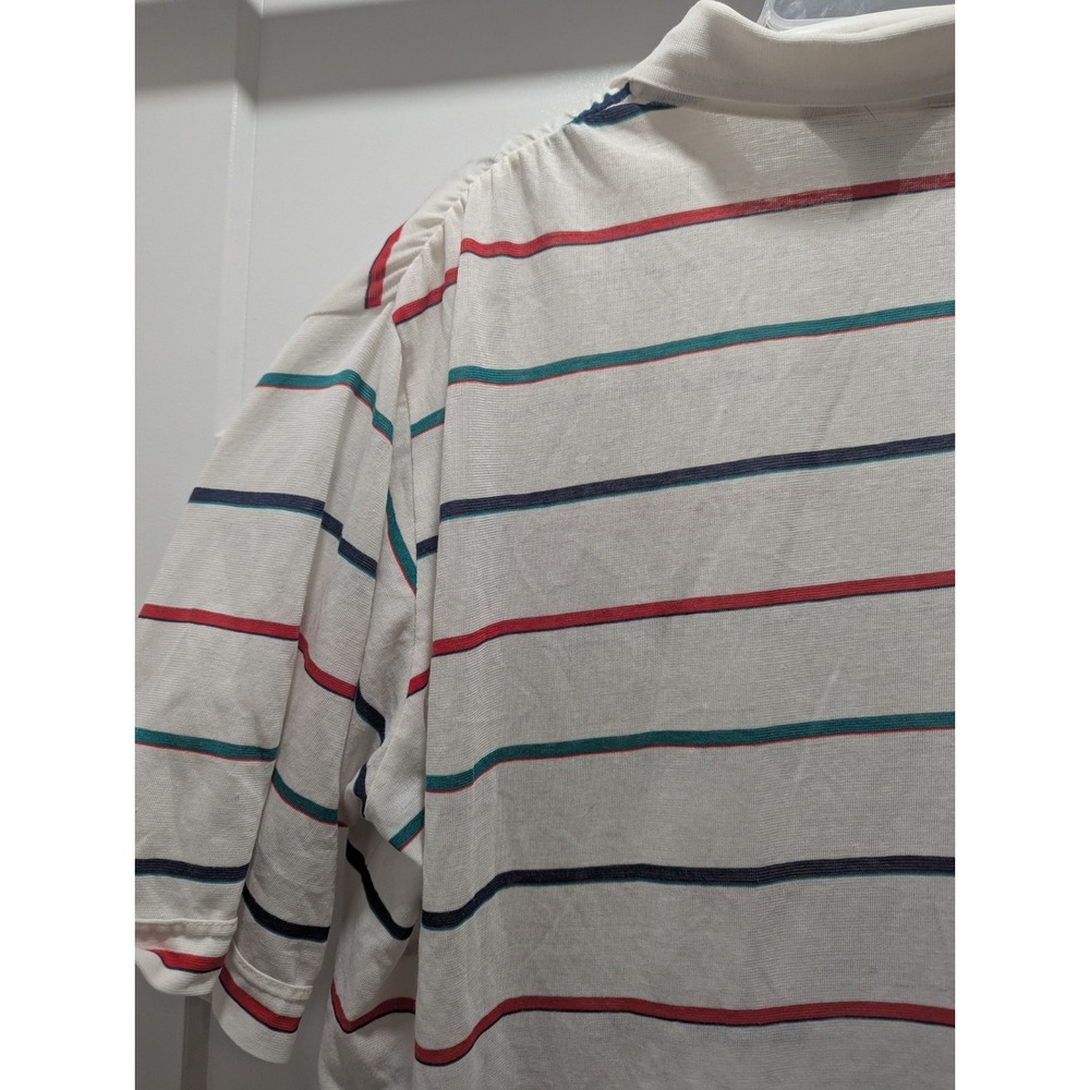 Golf Polo Shirt Tour Collection White Striped Short Sleeve  2XL Vintage‎ - Picture 7 of 13